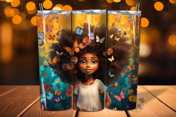 3D Afro Little Girl Tumbler Wrap PNG 14: A Creator's Guide
