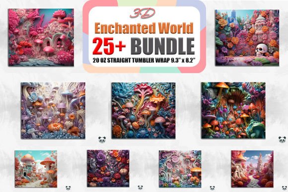 3D Enchanted World Tumbler Wrap Bundle