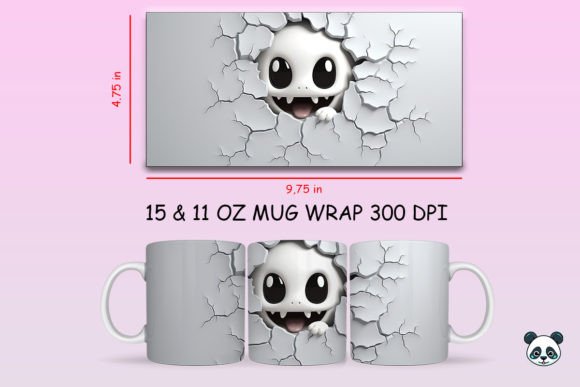 3D Ghost Mug Wrap Png 2: A Creative Sublimation Asset