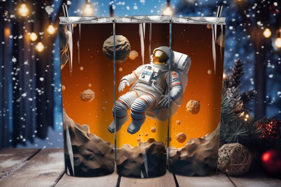 3D Halloween Astronaut Tumbler Wrap 20 Design