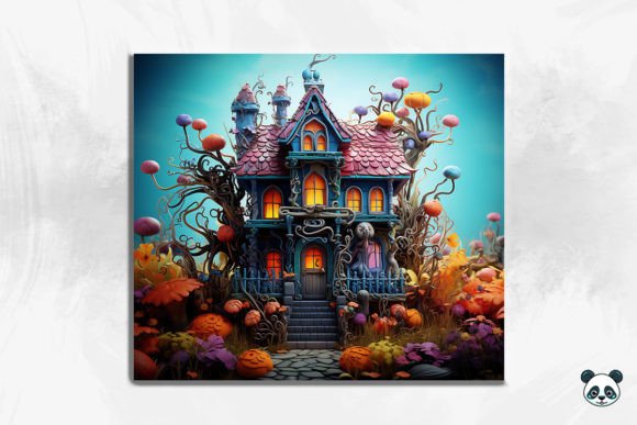 3D Spooky Haunted House Tumbler Wrap 6 Design Guide