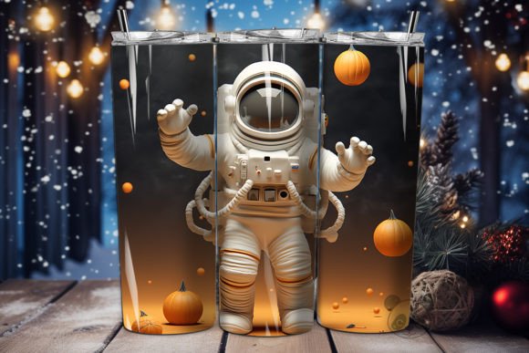 Elevate Your Sublimation Projects with the 3D Halloween Astronaut Tumbler Wrap 11