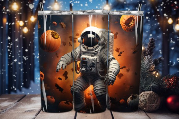 Elevate Your Sublimation Projects with the 3D Halloween Astronaut Tumbler Wrap 10
