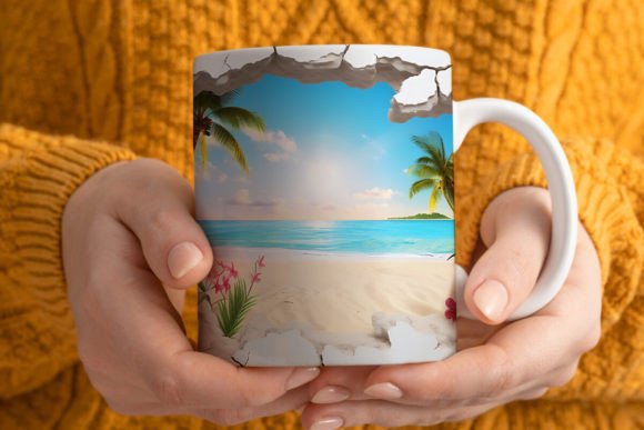 Elevating Your Sublimation Business with a 3D Tropical Paradise Beach Mug Wrap