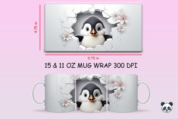 Elevating Your Sublimation Projects with 3D Penguin Mug Wrap Png 3