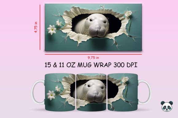 Evaluating the 3D Manatee Mug Wrap Png 3 for Professional Sublimation