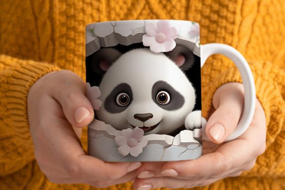 Evaluating the 3D Panda Mug Wrap Png 1 for Sublimation Projects
