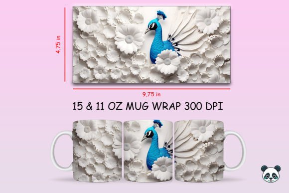 Strategic Branding with 3D Peacock Mug Wrap Sublimation 1