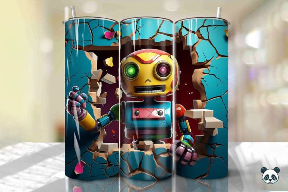 Unlocking Creativity: A Guide to the 3D Robot Cracked Hole Tumbler Wrap Design