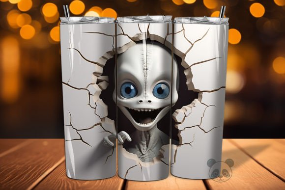 Unlocking Creativity with the 3D Alien Cracked Hole Tumbler Wrap 23 Design