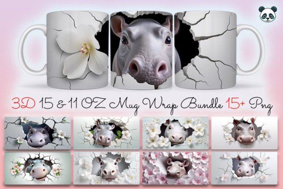 Unlocking Creativity with the 3D Hippopotamus Mug Wrap Bundle