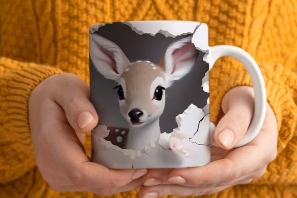 Unlocking Nature's Beauty with the 3D Deer Mug Wrap Png 2 for Custom Sublimation